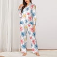 thumbnail image 2 of Honeii Bright Colorful Fireworks Print Women's Pajama Sets Long Sleeve Button Down Sleepwear Nightwear Soft Pjs Lounge Sets 2PCS-XX-Large, 2 of 7