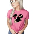 thumbnail image 3 of Mickey Flower Shirt, Mickey Floral Shirt Wreath T-Shirt Adult Women Ladies Boho Character Shirt (Dark Pink, Large), 3 of 6