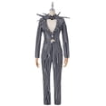 thumbnail image 4 of Disfraz de Jack Skelington para hombre y mujer, traje de pantalón con parte superior a rayas, uniforme para fiesta de Halloween, 4 of 4
