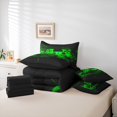 thumbnail image 6 of jejeloiu Teens Video Game 7pcs Bedding Comforter Set,Gamepad Console Gaming Queen Bedding Sets,Green Black Queen Sheet Sets For Kids,Microfiber Bedroom Decor Reversible, 6 of 8