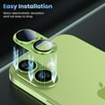 thumbnail image 4 of Dteck 2 Pack for iPhone 17 Camera Lens Protector, Shatterproof Strong Adhesion Metal Aluminum Alloy Tempered Glass Camera Screen Protector,Green, 4 of 6