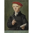 thumbnail image 2 of Jan van Scorel 11x14 Gold Ornate Wood Frame and Double Matted Museum Art Print Titled - Portrait of a Young Scholar (1531), 2 of 4