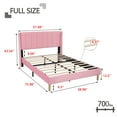 thumbnail image 4 of AUFANK Full Bed Frame Upholstered Platform with Wooden Slats, Noise-Free, Pink, 4 of 7