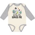 thumbnail image 3 of Inktastic Zebra My Paw Paw Loves Me Boys or Girls Long Sleeve Baby Bodysuit, 3 of 5