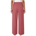 thumbnail image 4 of cocolona Womens Summer Casual Loose Linen Pants Elastic Waist Straight Wide Leg Beach Vacation Pants with Pockets, 4 of 5