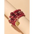 thumbnail image 4 of Hotian 4pcs Beaded Bracelet Jewelry Set Multilayer Boho Heart Charm Bracelet Pack for Women and Men Red, 4 of 4