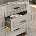 thumbnail image 7 of CHITOOMA Dressers for Bedroom 6 Drawer, 47.2" Double Wooden Dresser, Chest of Drawers for Living Room, Nursery, Hallway, Gray, 7 of 7