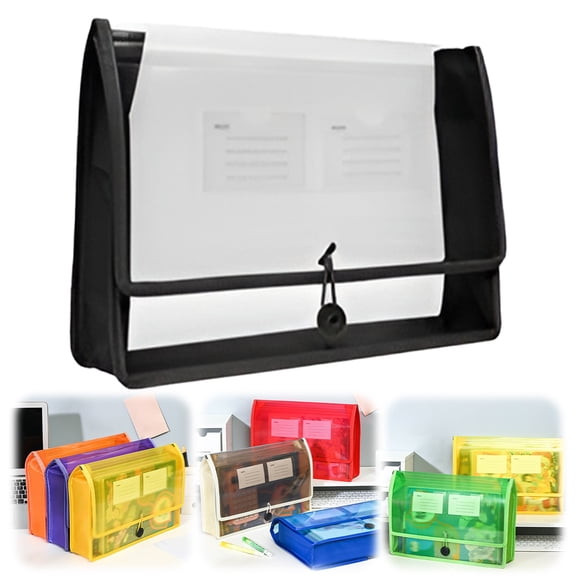 Clearance Office&Craft&Stationery under $5,Plastic File Wallet Envelope Expanding File Folder Document Organizer With Snap Closure & Label Pocket Colored Accordion File For Home