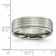 thumbnail image 6 of Chisel Titanium Ridged Edge Sterling Silver Inlay 7mm Brushed/Polished Band, 6 of 6