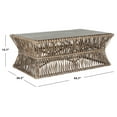 thumbnail image 5 of SAFAVIEH Gensho Solid Coastal Rattan Coffee Table, Grey, 5 of 7