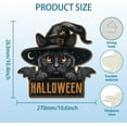 thumbnail image 3 of Halloween Black Cat Metal Tin Sign Halloween Vintage Tin Sign Wall Decor for Halloween Witchy Cat Bar Club Cafe Restaurant Home Gate Living Room DIY, 3 of 7