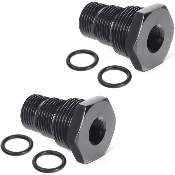 5/8-24 Female to 3/4-16 13/16-16 3/4 NPT Male Hose Adapter Reducer Fitting Connector Aluminum Black - 2PCS