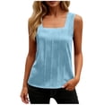 thumbnail image 2 of ClodeEU Women's Square Neck Sleeveless Tank Top, Loose Fit Casual Blouse,Solid Color Everyday Summer Camisole Light Blue,Women's Plus S, 2 of 7