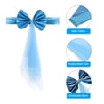 thumbnail image 4 of Uxcell Stretch Satin Chair Sashes Bows Chair Bands Decoration Mesh Yarn Floating Tied Blue 6, 4 of 6