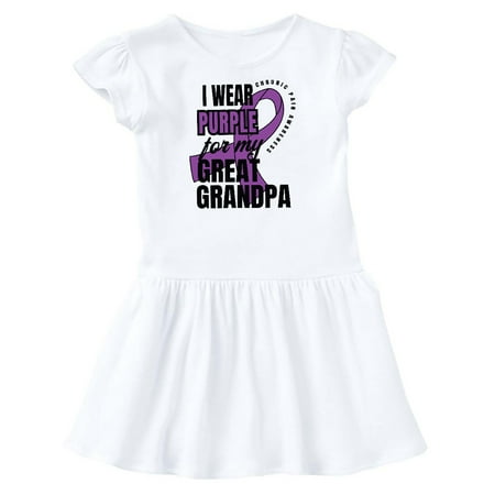 

Inktastic Chronic Pain I Wear Purple For My Great Grandpa Gift Toddler Girl Dress