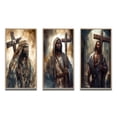 thumbnail image 2 of Designart "Jesus with Cross in Black III" Religious Landscape Framed Wall Art Set Of 3 - Black Religious Landscape Frame Gallery Wall Set For Home Decor, 2 of 7