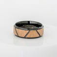 thumbnail image 5 of 2-Tone Tungsten Ring - Black & Rose Gold Tungsten Wedding Band - Comfort Fit Mens Anniversary Band - TN746s9, 5 of 5