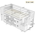 thumbnail image 6 of Twin Low Loft Bed with LED Lights, Wooden Twin Loft Bed with Stairs & Safety Guardrail, Loft Bed with Storage Shelves and Under-Bed Play Space, White, 6 of 9