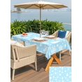 thumbnail image 4 of Outdoor Tablecloth with Umbrella Hole and Zipper, Sky Blue Christmas Rectangle Table Cloth 60x84 Inch Waterproof Tablecloth, Xmas Tree Snowflake Winter Abstract Picnic Table Cover for Patio Camping, 4 of 7
