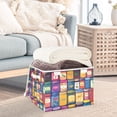 thumbnail image 3 of Yayeee Collapsible Cube Storage Bin with Lid Fabric Closet Decorative Basket with Handles, Blue Jam, 3 of 7