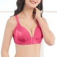 thumbnail image 4 of Women's Front Closure Bra Wireless Lightly Padded Comfortable Bra Full Coverage Support Everyday Bra, 4 of 4