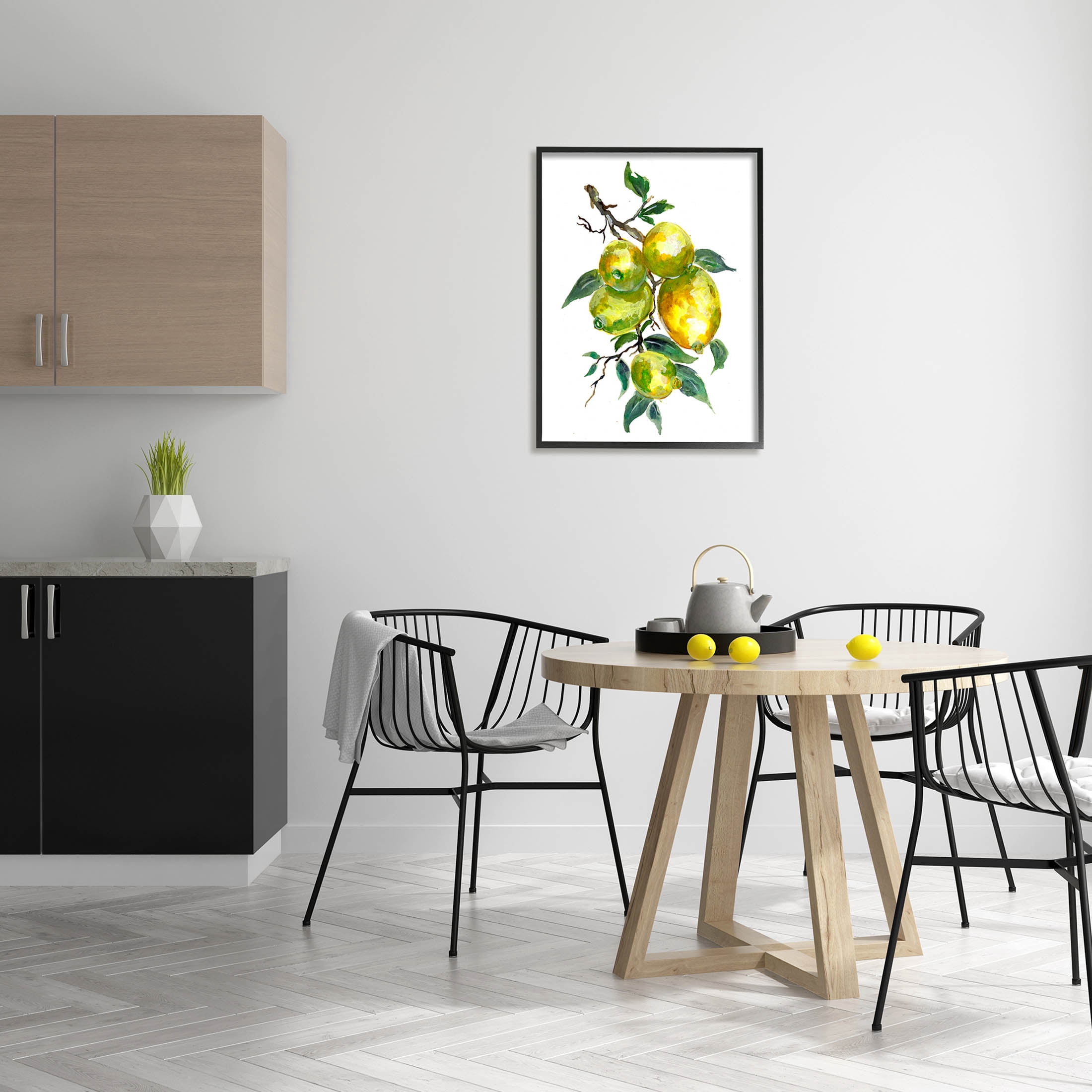 Lemon Citrus Fruit Tree Food & Beverage Graphic Art Black Framed Art Print Wall Art