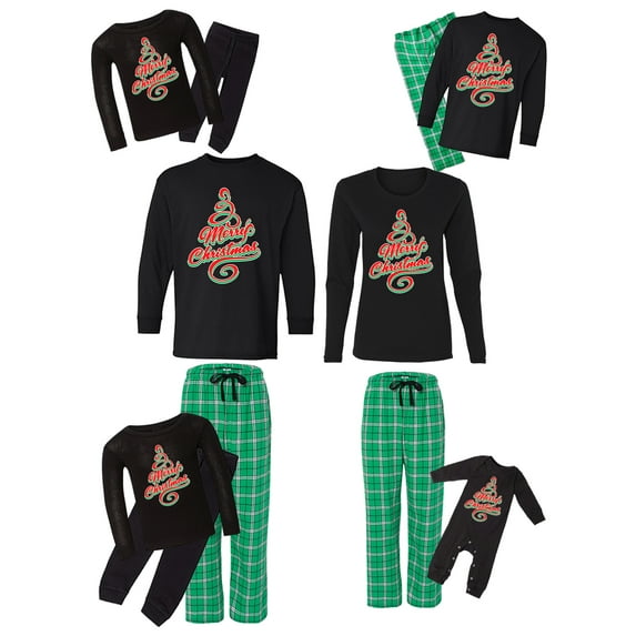 Awkward Styles Family Christmas Pajamas Set Green Merry Christmas Matching Sleepwear