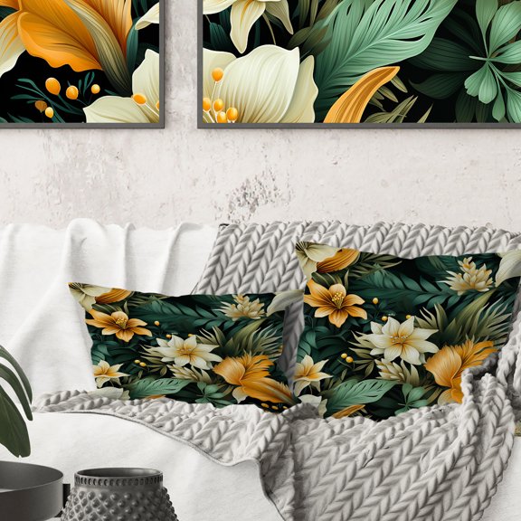 Designart "Lush Tropical Serenade V" Tropical Printed Throw Pillow