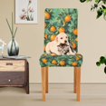thumbnail image 4 of Yayeee 4 Pack Dining Chair Covers Stretch Parson Chairs Slipcovers Seat Protector, Orange Tree Pattern, 4 of 6