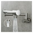 thumbnail image 1 of Brass Chrome Kitchen Faucet Dual Handle Kitchen Tap Wall Mounted Folding Double Handle Single Cold Water Tap ,Easy to Install, 1 of 5