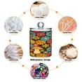thumbnail image 4 of 2 Pack Qtip Holder Dispenser Colorful Flower and Mushroom Clear Plastic Storage Apothecary Jars for Cotton Swabs Balls Pads Floss, 4 of 7