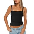 thumbnail image 1 of PEASKJP Womens Tank Tops Sleeveless Ribbed Knit Casual Crop Tank Top, Black L, 1 of 5