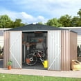 thumbnail image 4 of YODOLLA 10 x 10 ft. Outdoor Metal Storage Shed with Sliding Roof & Lockable Door, 4 of 7