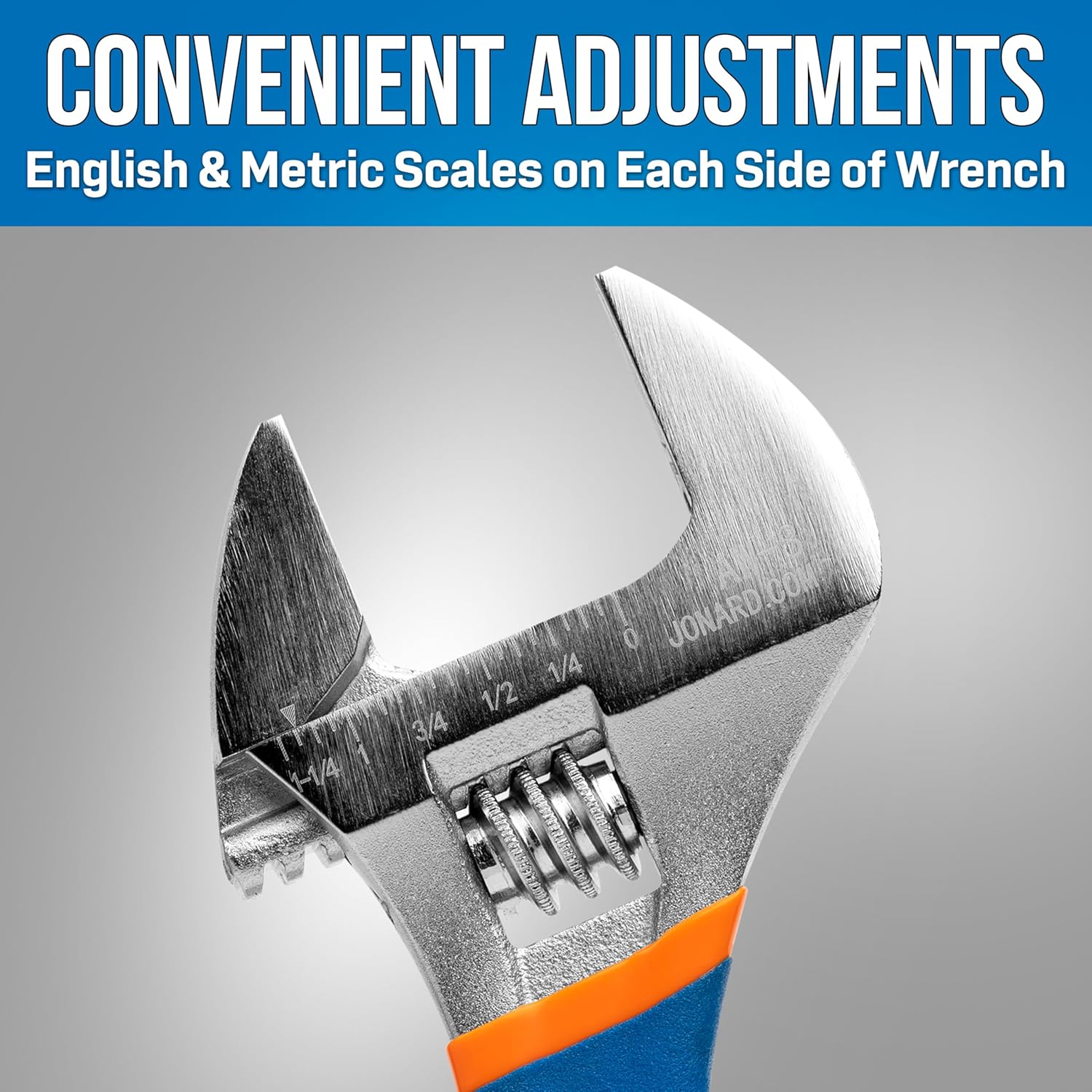 MKEUDQ-AW-8 Adjustable Wrench Extra Wide Jaw, 8" (Color May Vary)