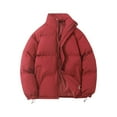 thumbnail image 6 of felwors Women's warm down jacket, high collar zip-up cotton jacket, Women's light casual down jacket Red, XXXXL, 6 of 6