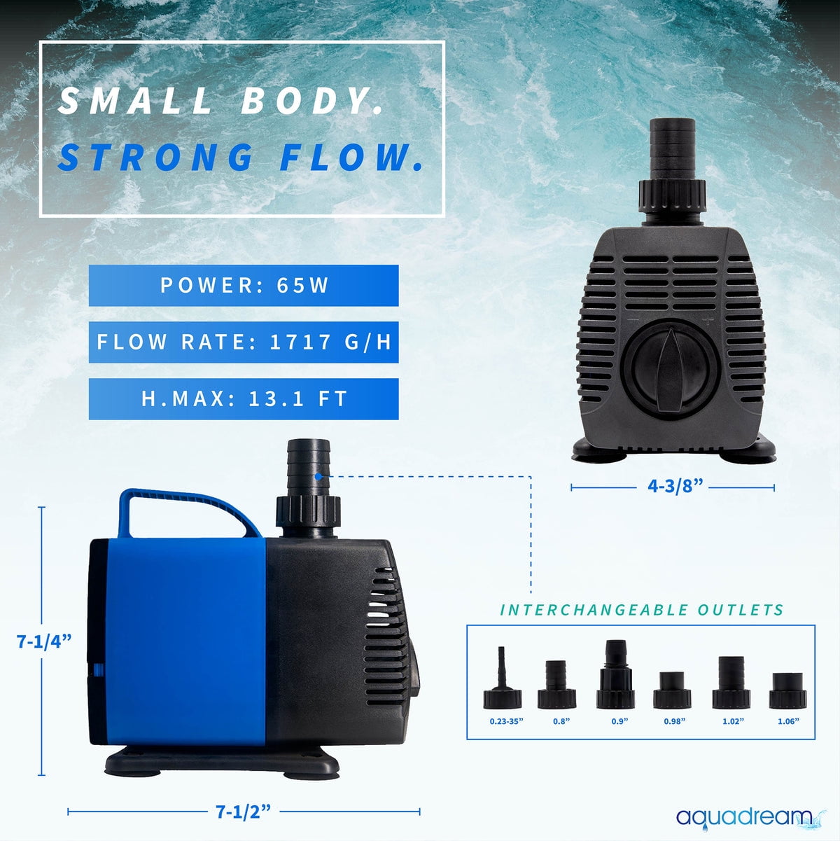 Aqua Dream 1720 GPH External Submersible Water Pump