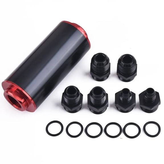 High FLOW 100 Micron Cleanable Racing Inline Fuel Steel Filter AN6 AN8 AN10
