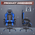 Gaming Chair with RGB LED Lights Video Game Chair with Footrest and