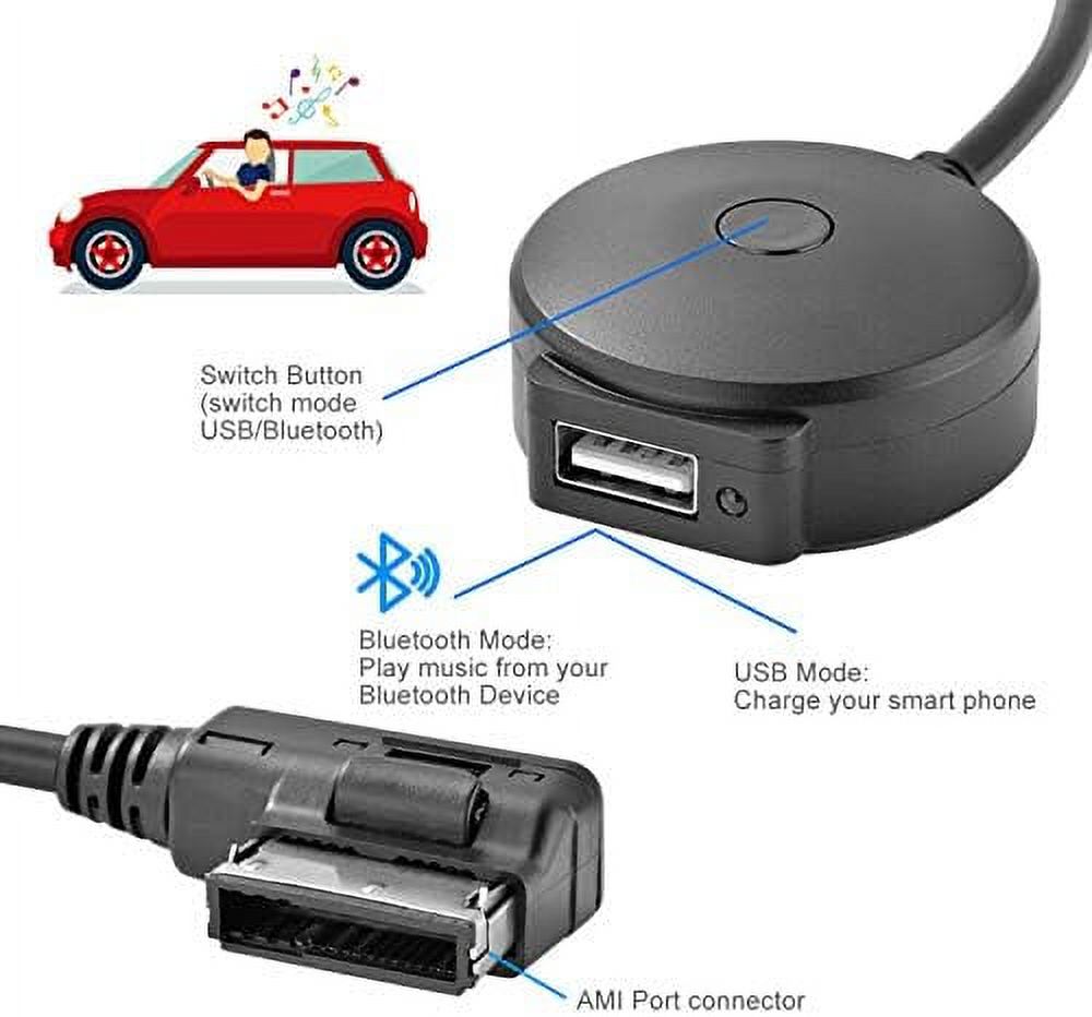 Bluetooth USB Audio Adapter for Mercedes Benz, Wireless AMI Music Interface Adapter Cable