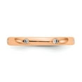 thumbnail image 4 of 14k Rose Gold Round Diamond Eternity Wedding Band Bezel Set Anniversary Ring Size 5 - 1/10 Ct., 4 of 6