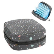 OWNTA Big Polka Dots Dark Background-01 Pattern Premium Storage Bag: Period Purse, Pencil Pouch with Zipper, Small Storage Pouch