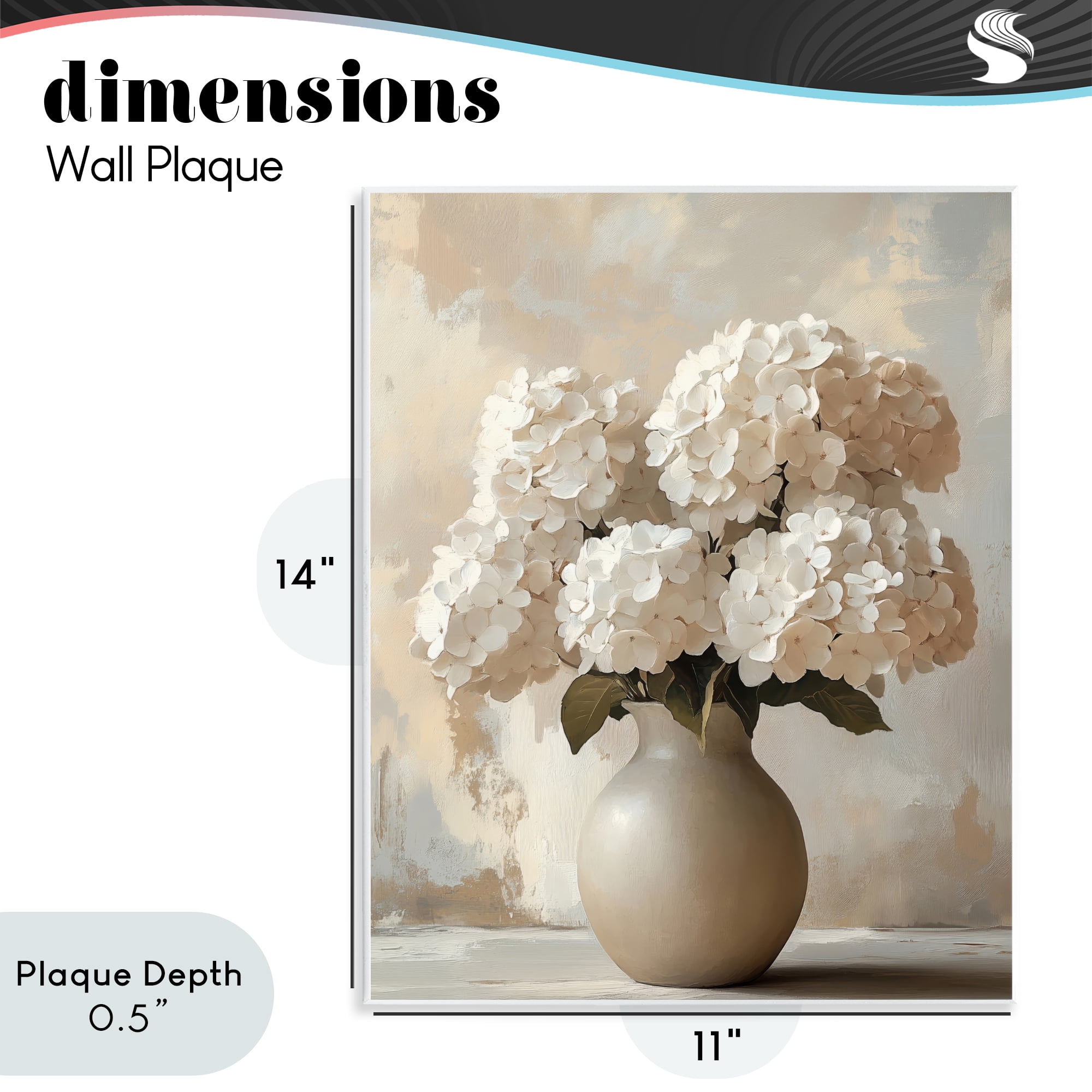 Stupell Industries Vase of Hydrangeas in Bloom Wall Plaque Art, design by LSR Design Studio
