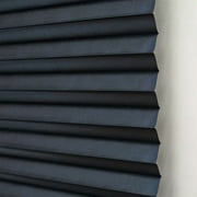 Achim Cordless Room Darkening Vinyl Pleated Window Shades, Black, 36 x 75