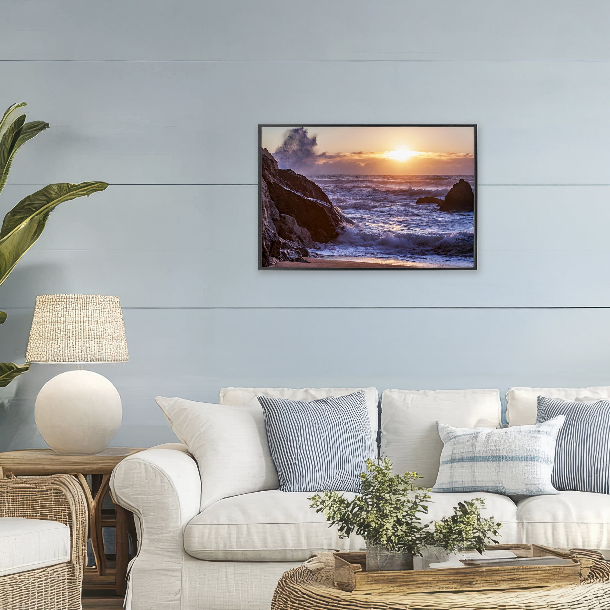 Stupell Industries Siren Song Rocky Shore Black Framed Giclee Art, design by Shelley Carlisle