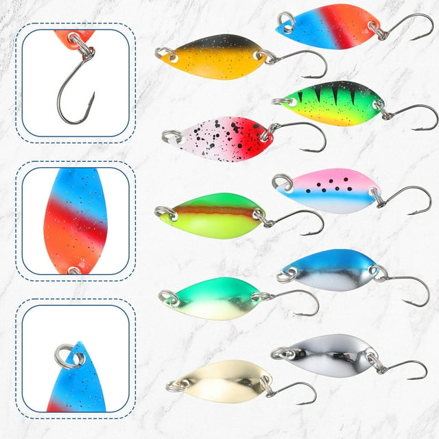 Guardoinrt 10pack/lot Realistic And Durable Metal Spoon Fishing Lure Wide Application Versatile Trout Bait