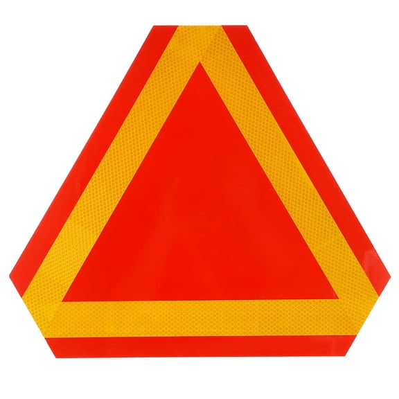 Qumonin Orange Slow Moving Vehicle Sign with Reflective Tape & Safety Triangle