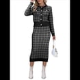 thumbnail image 2 of Conjunto de Suéter para Mujer, Cárdigan de Otoño, Informal, Holgado, para Salir, Traje Informal Negro M, 2 of 9