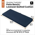 thumbnail image 2 of Classic Accessories Montlake FadeSafe Water-Resistant Patio Bench/Loveseat Quilted Cushion, 42 x 18 x 3 inch, Navy, 2 of 15