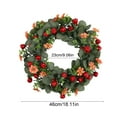 thumbnail image 3 of Artificial Christmas Wreath for Front Door 18 Inch Handmade Hanging Decor for Holiday Christmas Tree Fireplace Wall Window Indoor Outdoor Decoration, 3 of 6