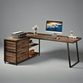 thumbnail image 5 of L-Shaped Desk with 3 Drawers & 2-Tier Shelves - 53"W×39.37"D×29.53"H, Reversible Workstation, 250lb Capacity - for Home Office & Gaming, 5 of 8